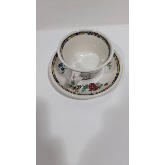 Syracuse China Dewitt Clinton Pilgrim Floral Pattern Vintage Cup Saucer Set - Picture 2 of 16
